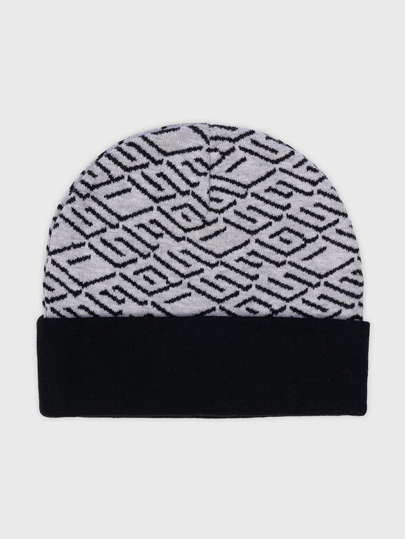 Hat of wool blend with contrast print - 1