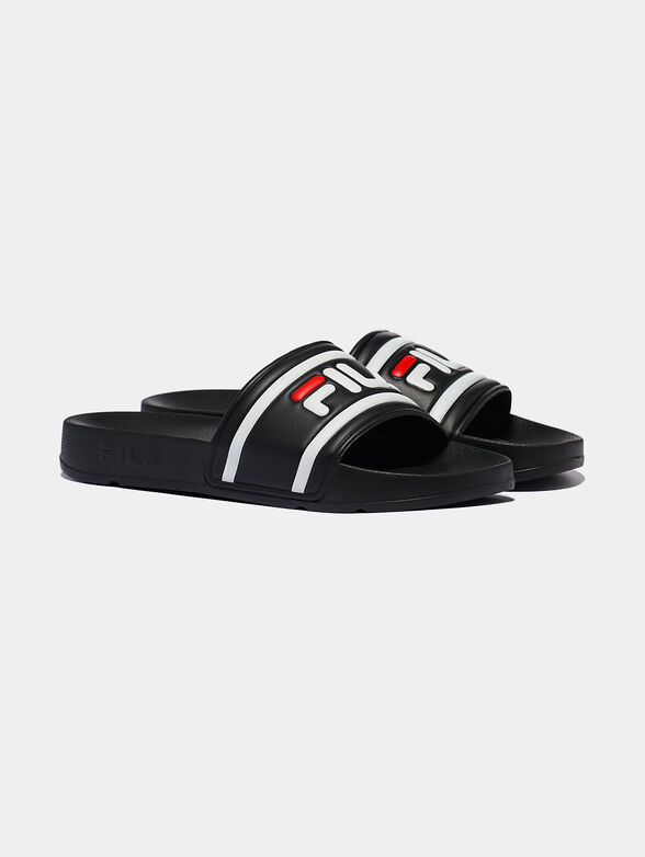 MORRO BAY Black slippers with logo - 2
