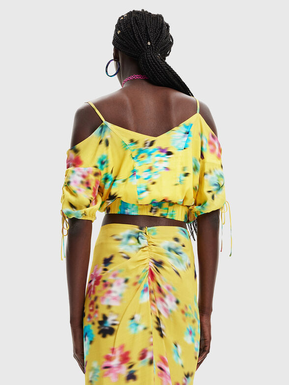 BETTY blouse with laces in yellow color - 2