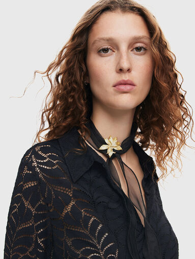 SAGA shirt with sheer effect - 4