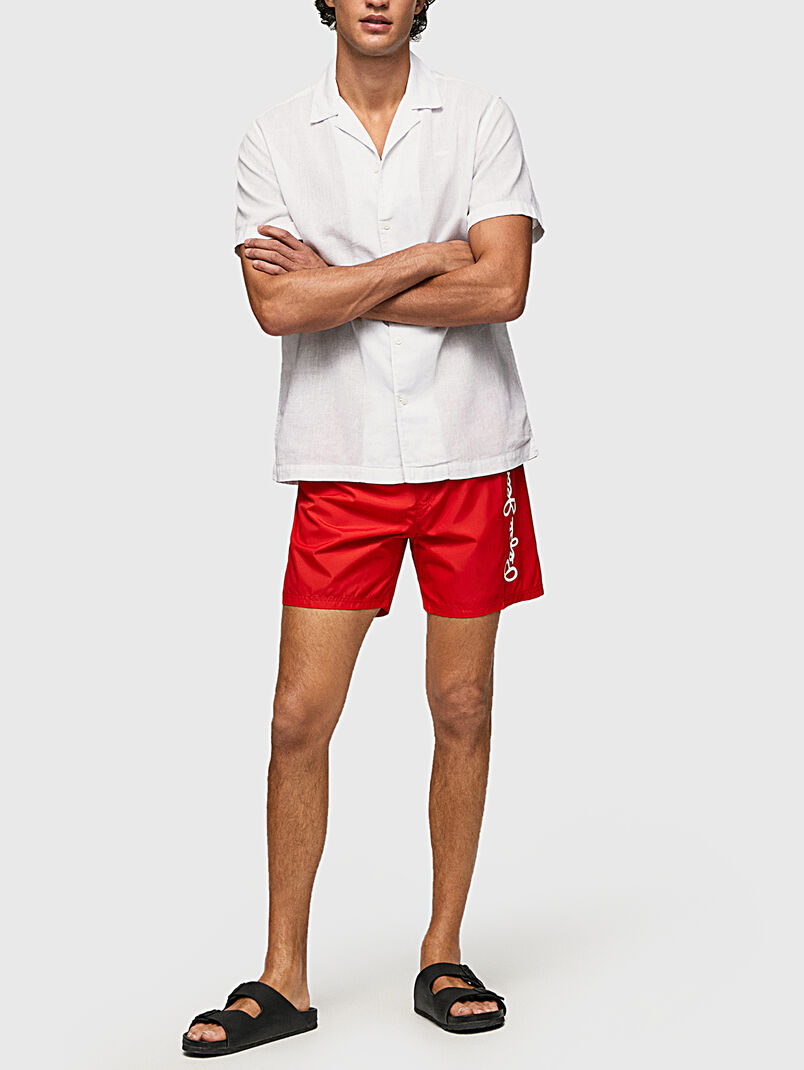  FINNICK black beach shorts with contrast logo  - 3