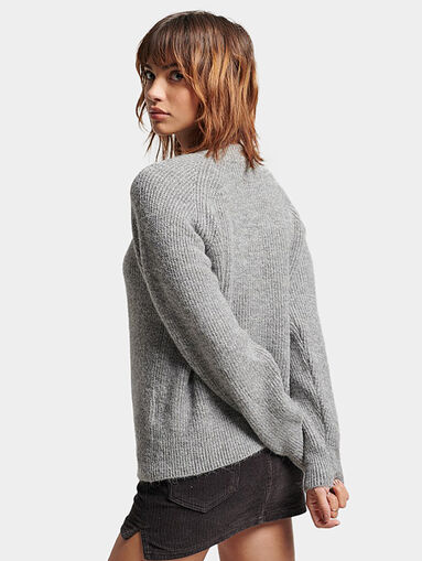 ESSENTIALS grey sweater with ribbed crew - 3