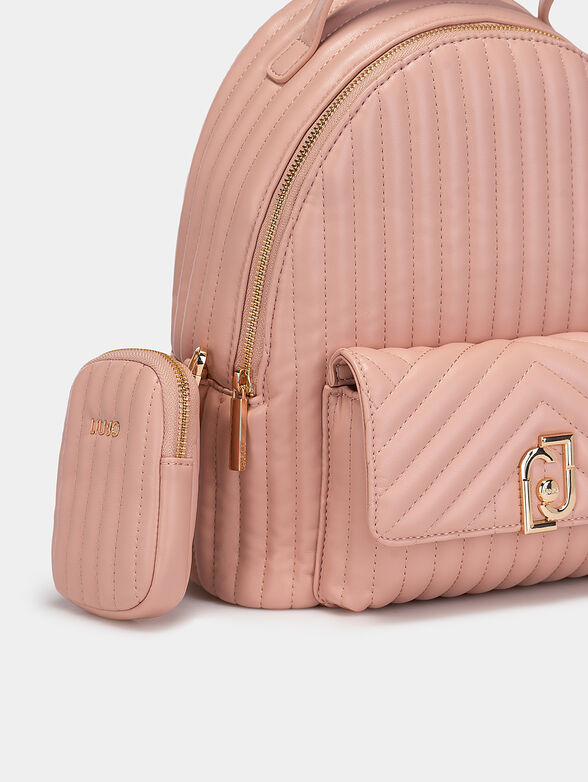 Backpack with quilted effect and metal logo detail - 4