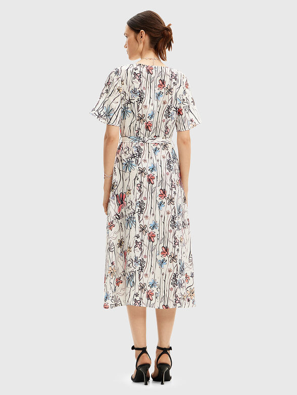 Dress with floral print and belt - 1