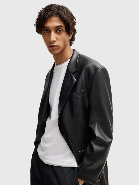 Black cotton T-shirt - 4