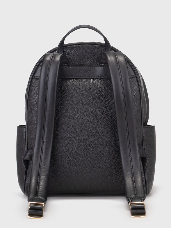 Black leather backpack - 1
