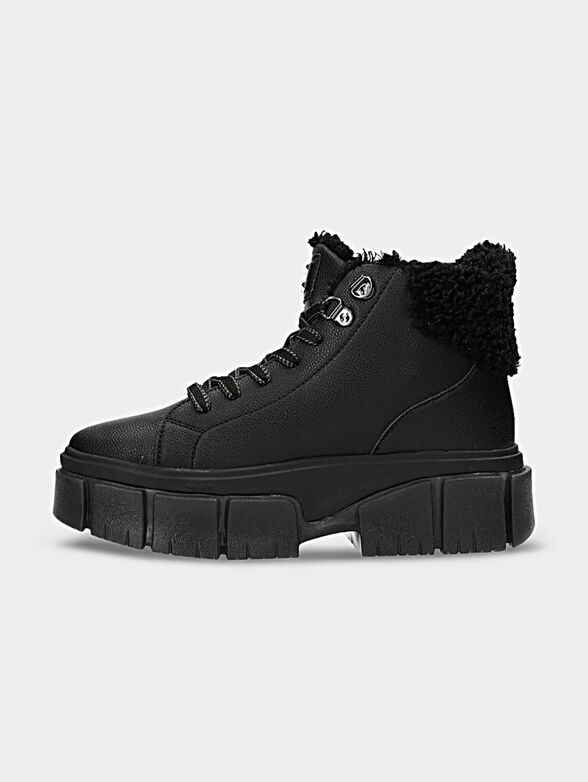 KEYLA black leather blend ankle boots - 3
