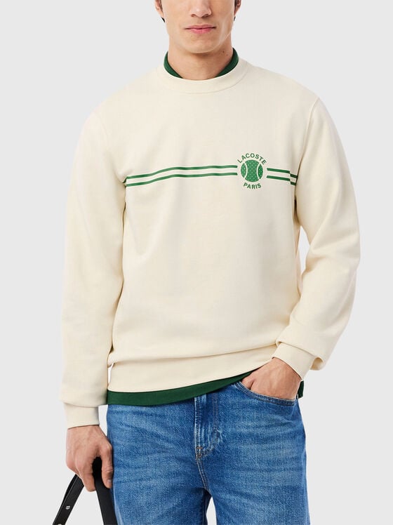 Sweatshirt with oval neckline and print - 1