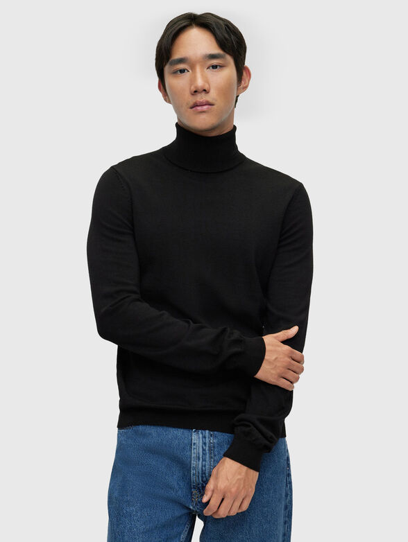 Black sweater with polo collar  - 1