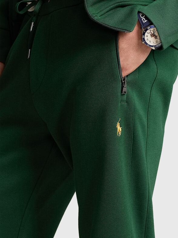 Green sweatpants with logo - 2