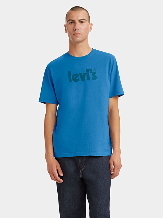 Μπλε μπλουζάκι με εκτύπωση με το λογότυπο - 1