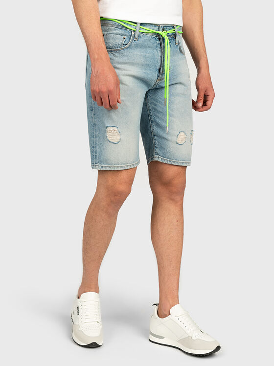ARGON denim shorts with neon detail - 1