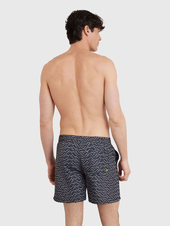 Beach shorts with logo print in grey - 2