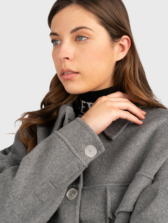 Grey wool blend coat  - 2