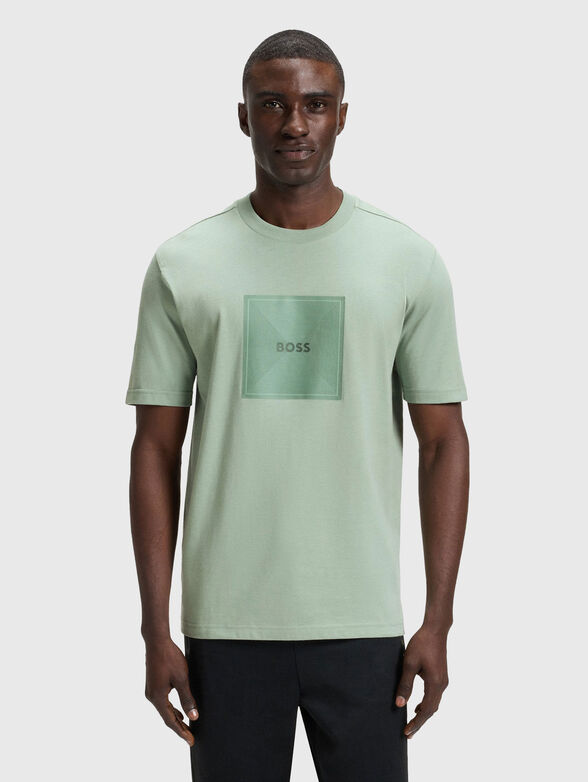 Cotton T-shirt with oval neckline - 1