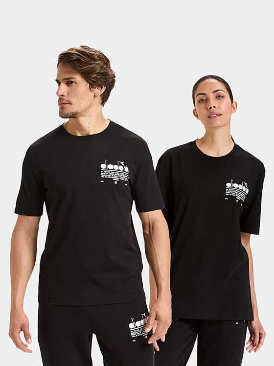Μαύρο unisex μπλουζάκι MANIFESTO με λογότυπου - 1