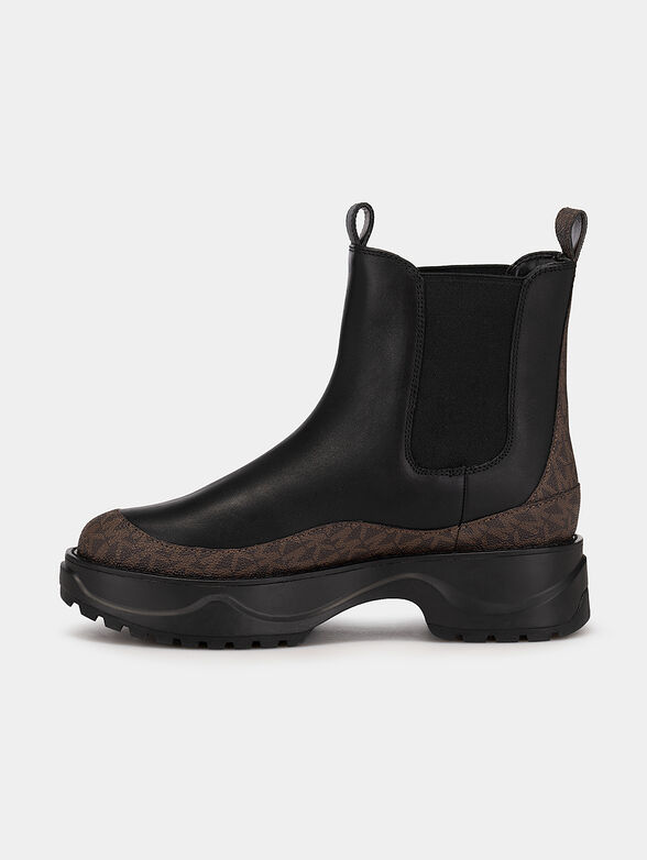 DUPREE leather ankle boots with monogram logo accent - 4
