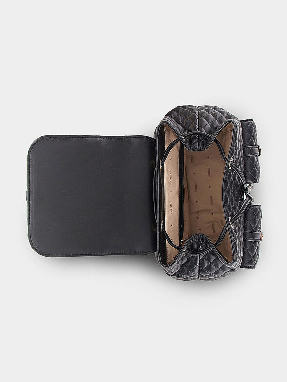 ADAM FLAP black backpack with quilted effect  - 4