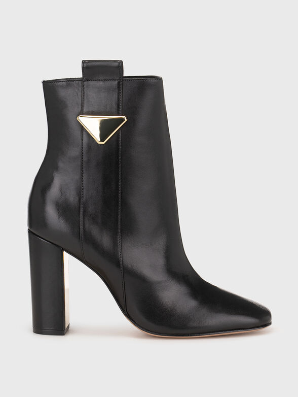 Leather ankle boots with golden detail  - 1