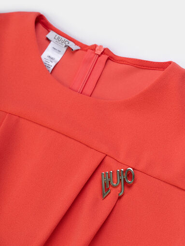 Coral jumpsuit with logo accent - 3