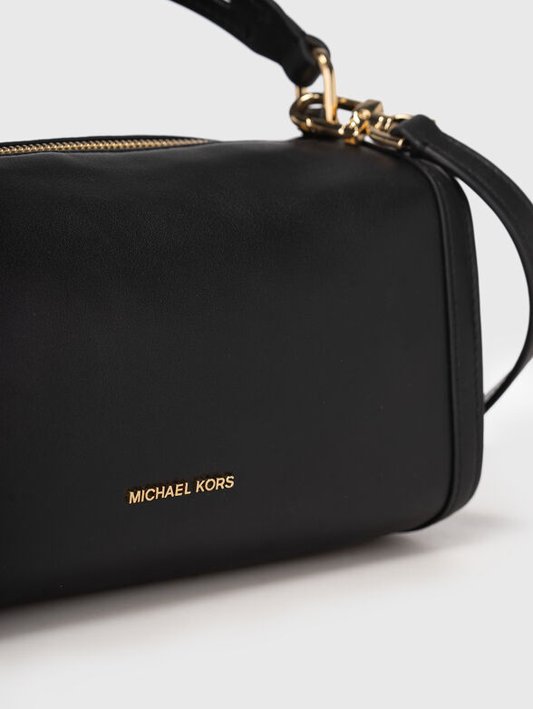 Leather crossbody bag in black - 5
