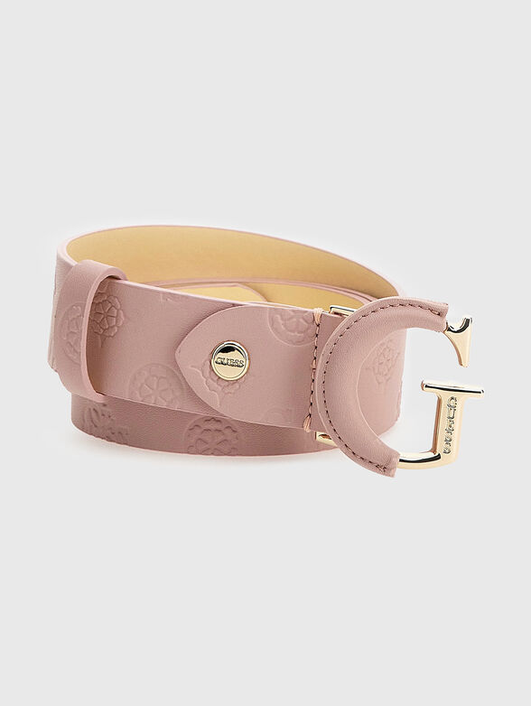 Faux leather logo print belt - 1