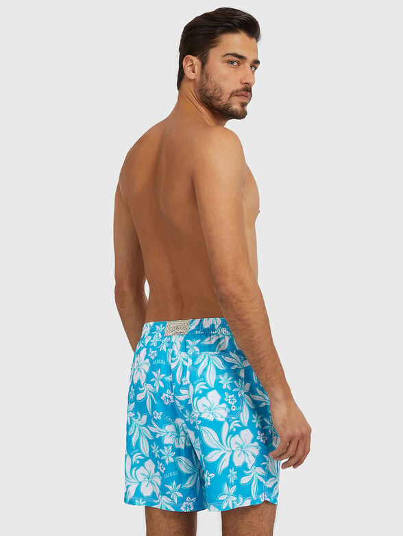 IBISCUS blue swimtrunks with floral print - 2