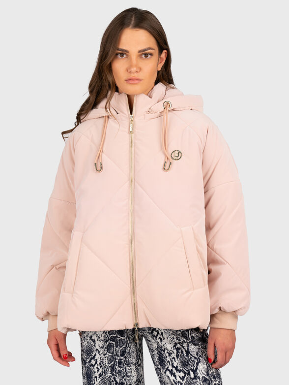 Hooded pink puffer jacket  - 1