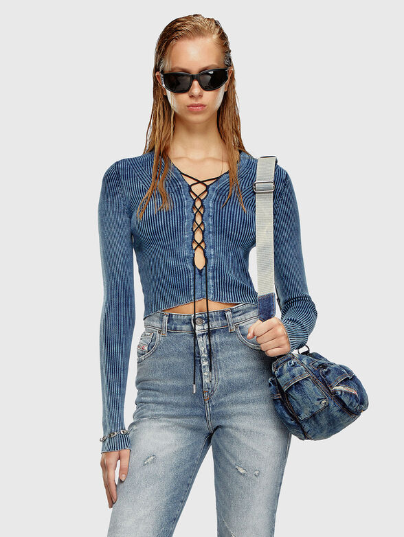 M-ACCHIA ribbed blouse with accent ties - 1