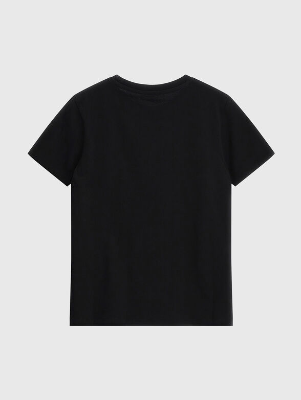 Black T-shirt with contrasting logo print - 2