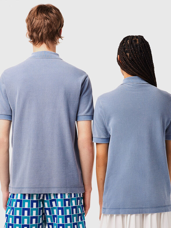 Unisex polo-shirt in blue colour - 2