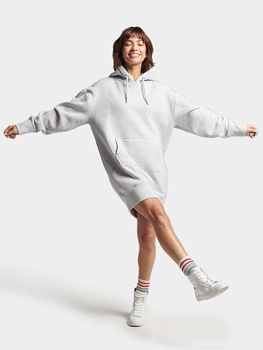 Sweatshirt dress in light grey color - 5