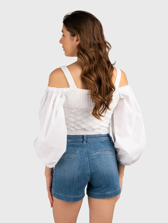 Crochet puff sleeve blouse  - 1