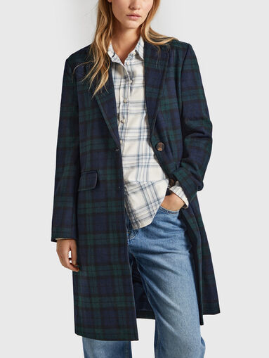 EILEEN coat in wool blend with checked print - 3