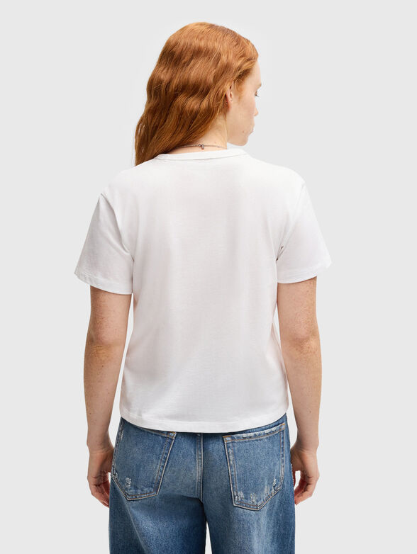 Cotton T-shirt with oval neckline - 3