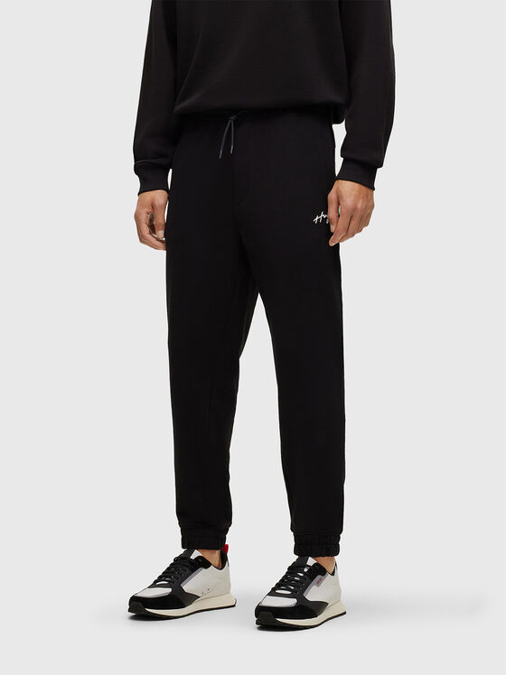 Black cotton sports trousers - 1