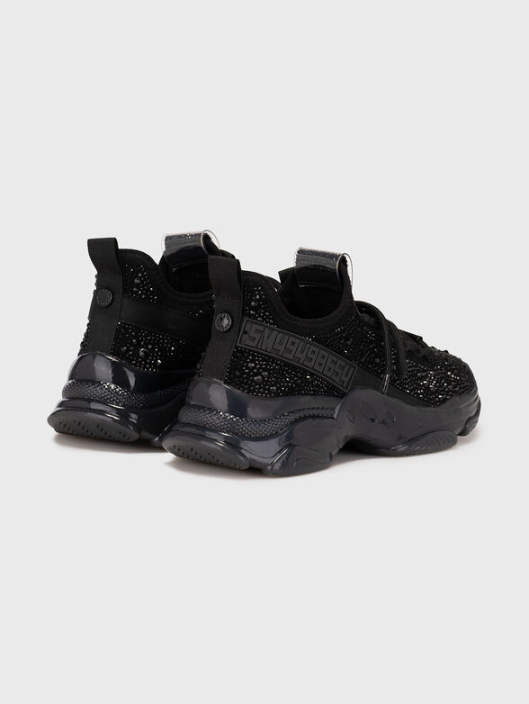 MAXIMA-R black sports shoes with shiny appliqués - 3