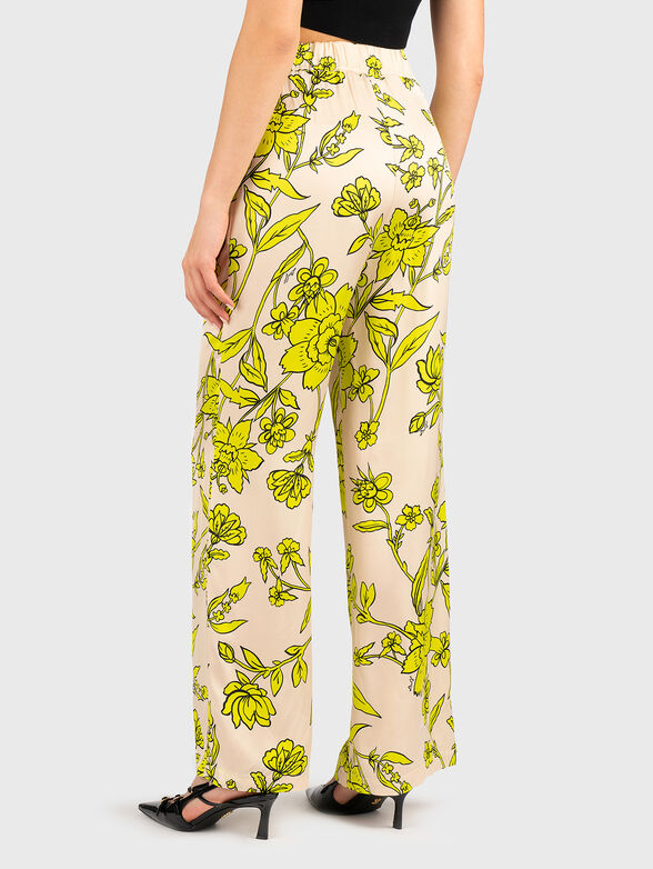 Trousers with high waist and floral print - 1