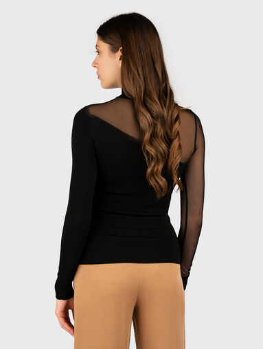 Blouse with sheer effect and logo - 2