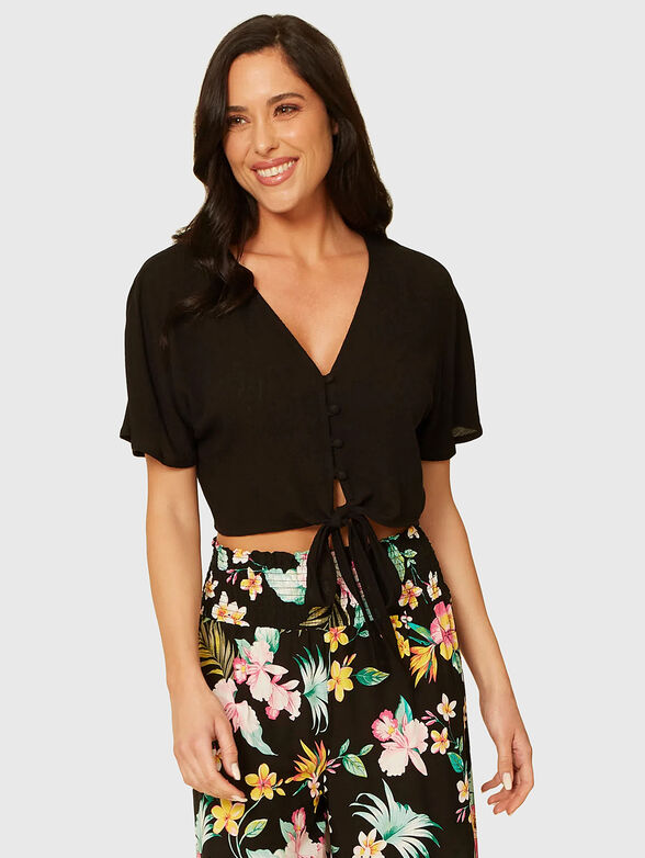 MIRA cropped blouse with buttons - 1