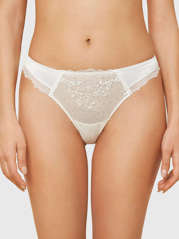 MISS WHITE brazilian briefs with rhinestones - 1