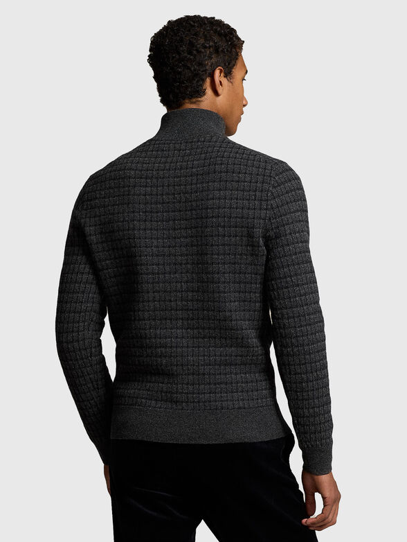 Gray woolen polo neck sweater - 2