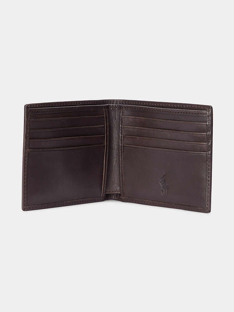 Leather wallet with logo print - 3