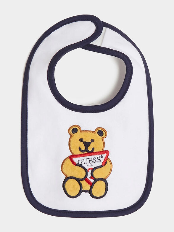 Bib with bear appplique - 1