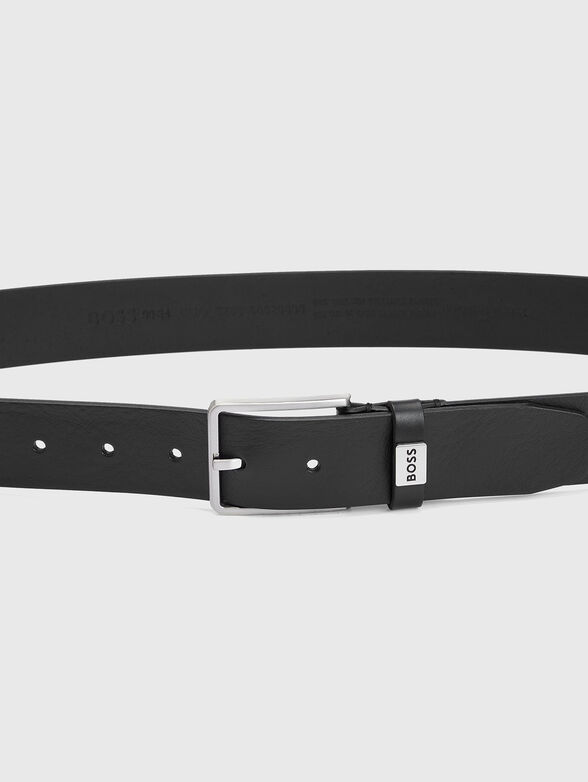 Leather belt with logo - 4