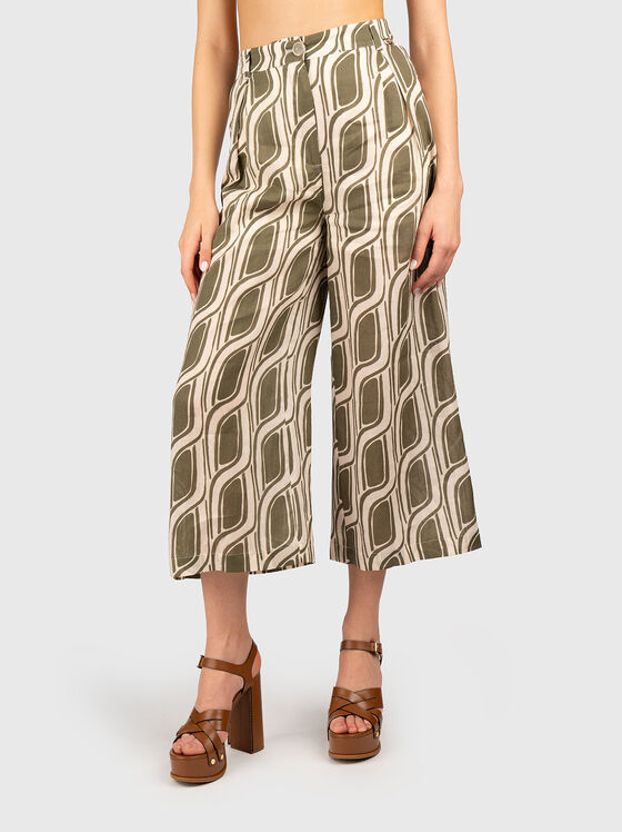 High waisted printed trousers - 1