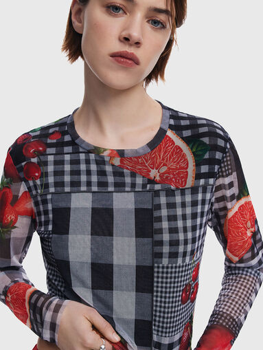 Long sleeve blouse with print - 3