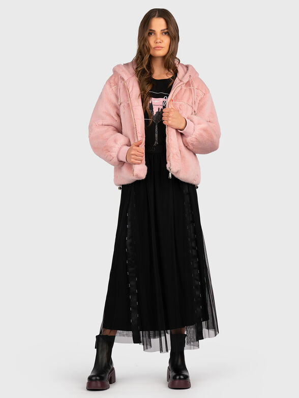 Hooded faux fur jacket  - 2