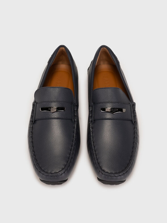 PIVIAL dark blue leather loafers - 5