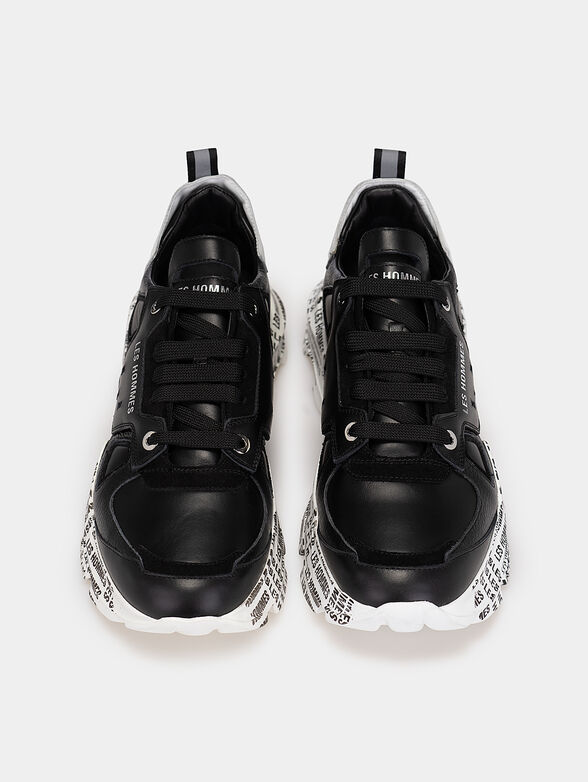 Black sport shoes with accented logo print - 6